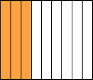 Orange Rectangle Fraction 3:9