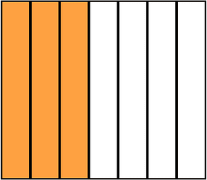 Orange Rectangle Fraction 3:7