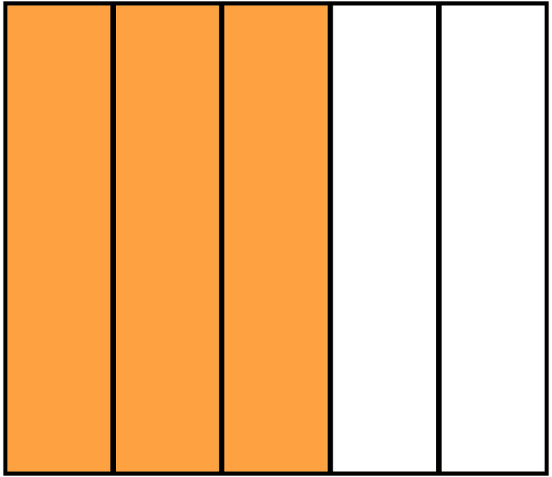 Orange Rectangle Fraction 3:5