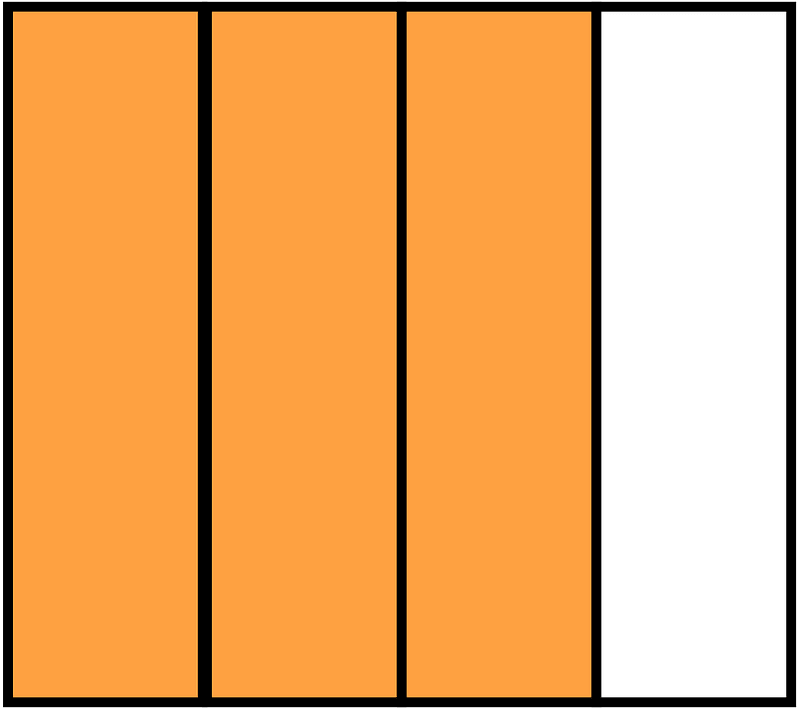 Orange Rectangle Fraction 3:4