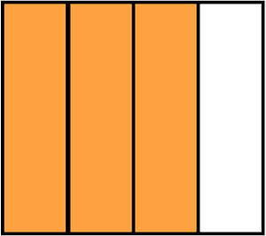 Orange Rectangle Fraction 3:4