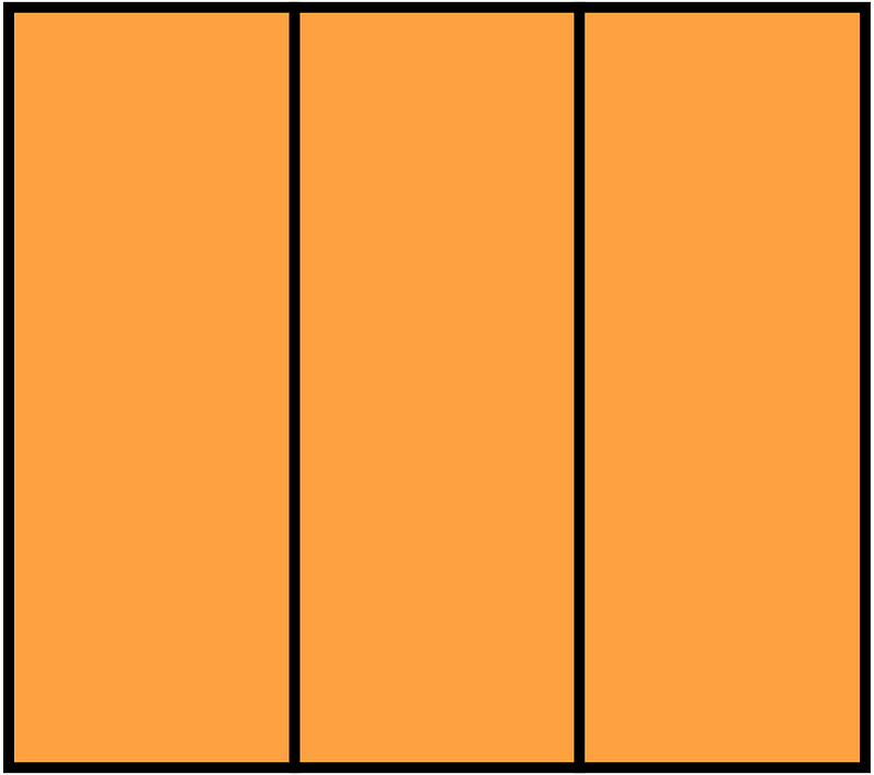 Orange Rectangle Fraction 3:3