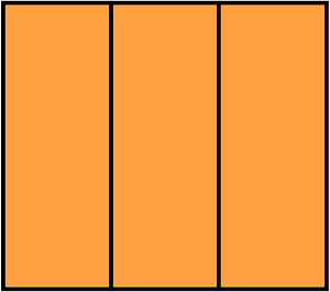 Orange Rectangle Fraction 3:3