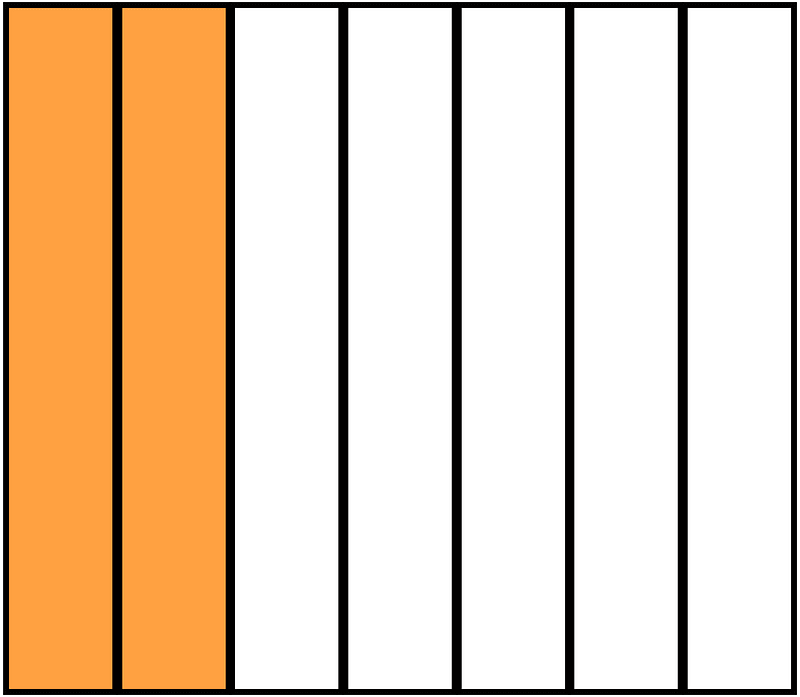 Orange Rectangle Fraction 2:7