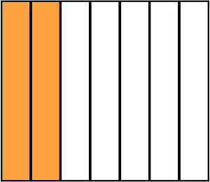 Orange Rectangle Fraction 2:7