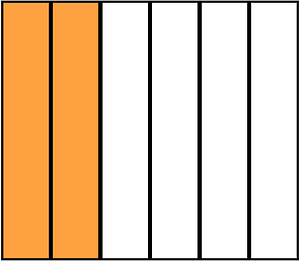 Orange Rectangle Fraction 2:6