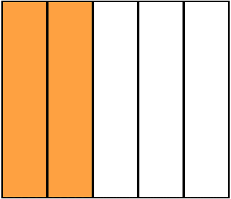 Orange Rectangle Fraction 2:5