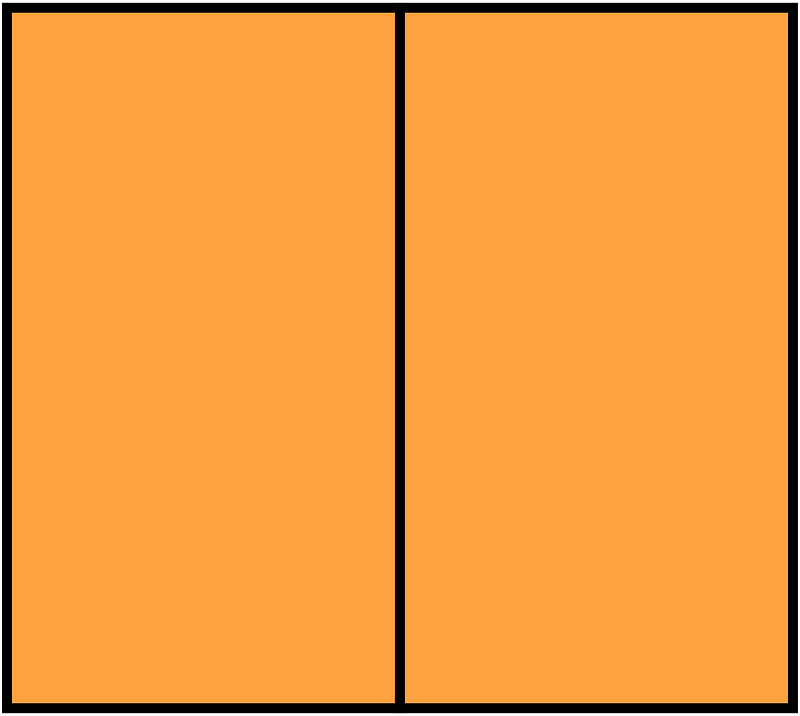 Orange Rectangle Fraction 2:2