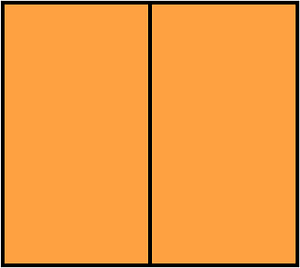 Orange Rectangle Fraction 2:2