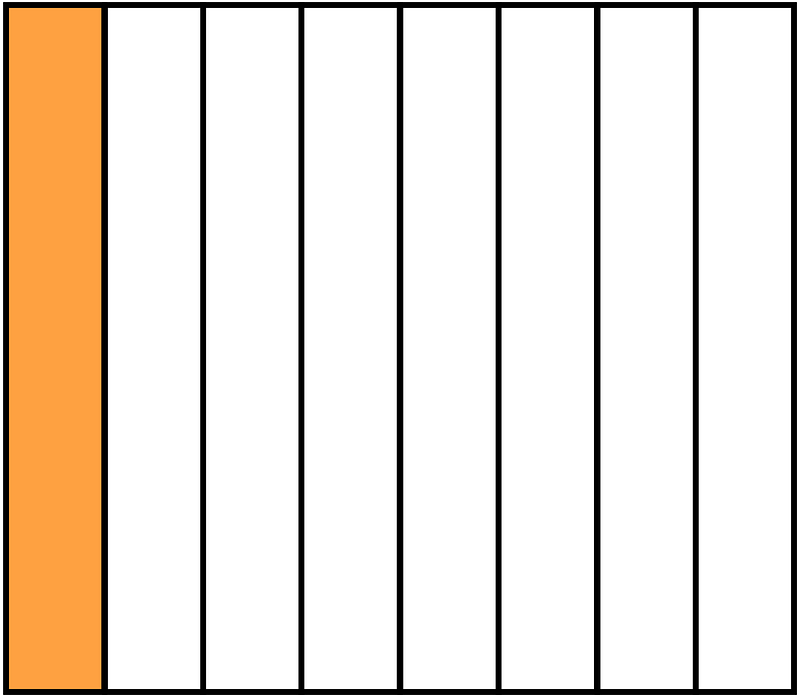 Orange Rectangle Fraction 1:8