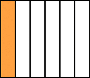 Orange Rectangle Fraction 1:6