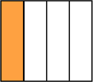 Orange Rectangle Fraction 1:4