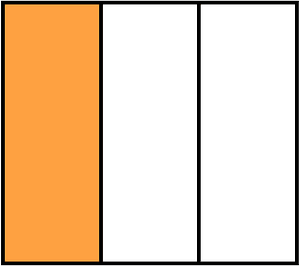 Orange Rectangle Fraction 1:3