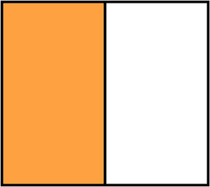 Orange Rectangle Fraction 1:2