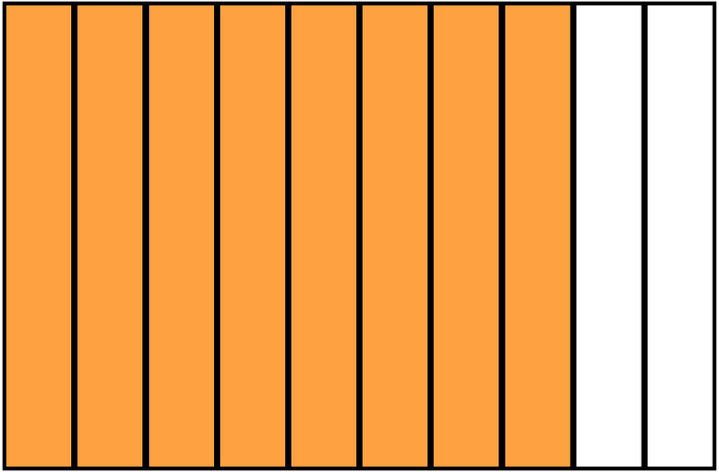 Orange Rectangle Fraction 8:10