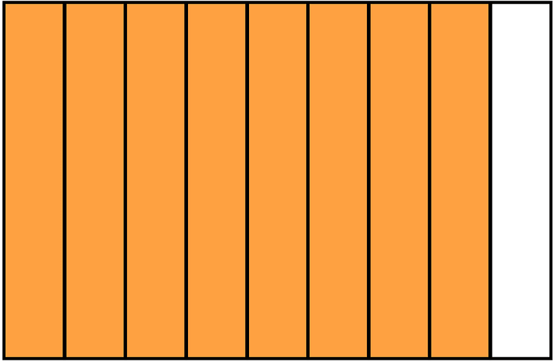 Orange Rectangle Fraction 8:9