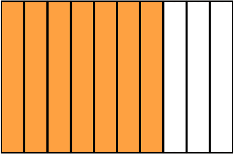 Orange Rectangle Fraction 7:10