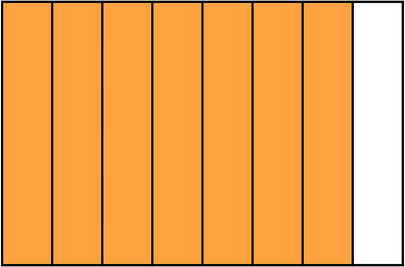 Orange Rectangle Fraction 7:8