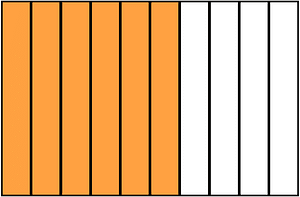 Orange Rectangle Fraction 6:10