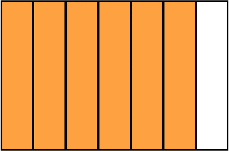 Orange Rectangle Fraction 6:7