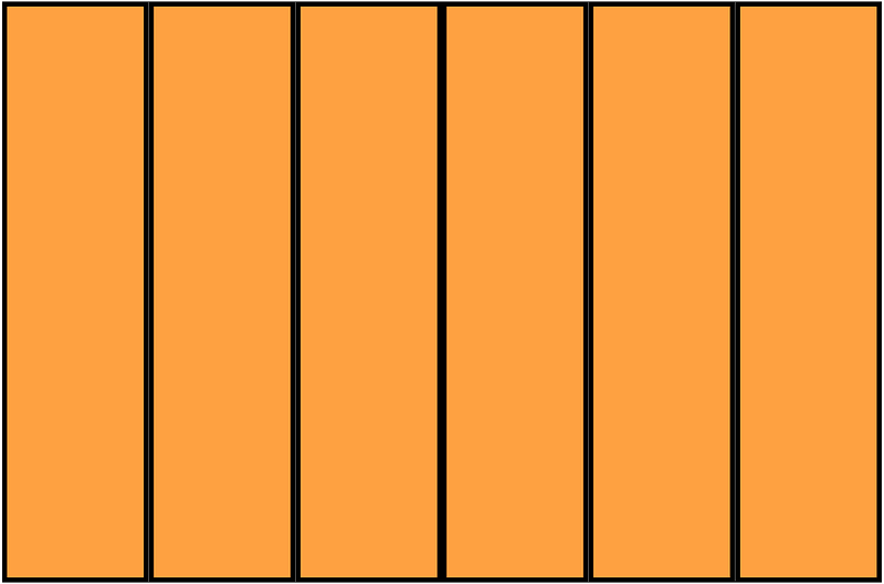 Orange Rectangle Fraction 6:6
