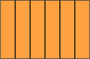 Orange Rectangle Fraction 6:6