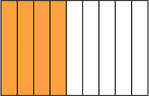 Orange Rectangle Fraction 4:9