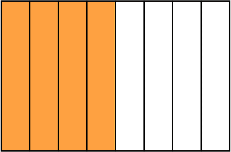 Orange Rectangle Fraction 4:8