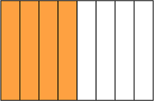 Orange Rectangle Fraction 4:8