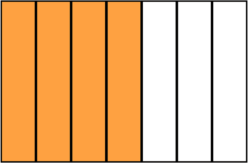 Orange Rectangle Fraction 4:7