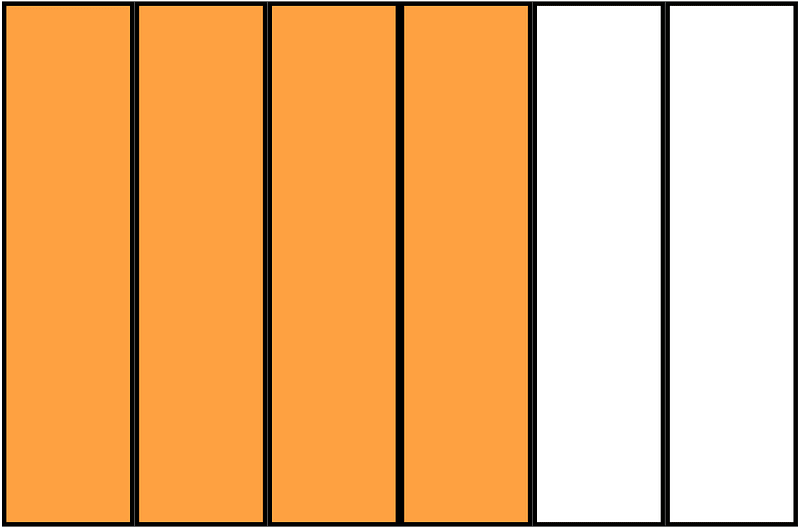 Orange Rectangle Fraction 4:6