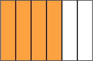 Orange Rectangle Fraction 4:6