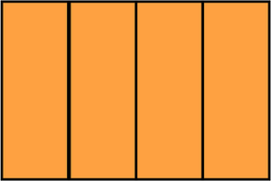 Orange Rectangle Fraction 4:4