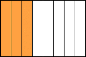 Orange Rectangle Fraction 3:8