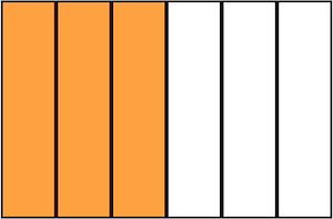 Orange Rectangle Fraction 3:6
