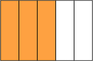 Orange Rectangle Fraction 3:5