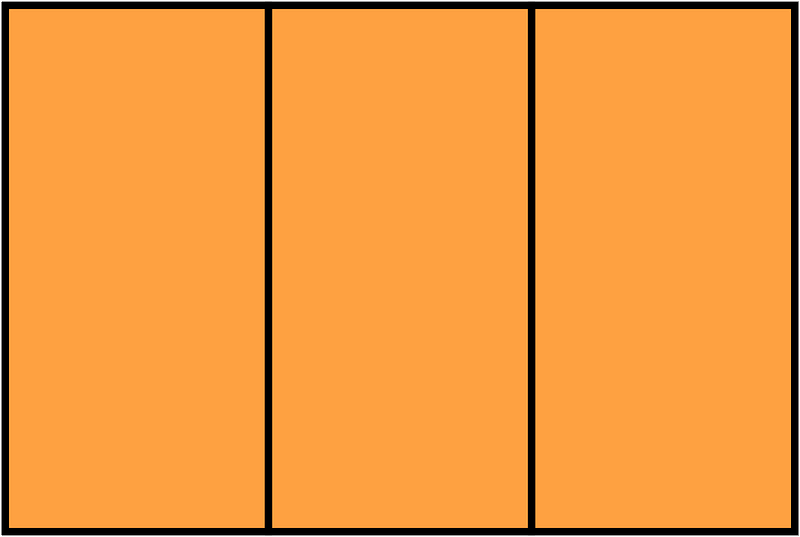 Orange Rectangle Fraction 3:3