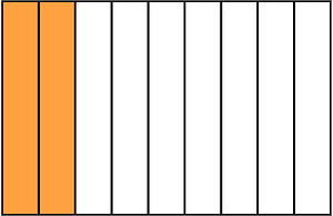 Orange Rectangle Fraction 2:9