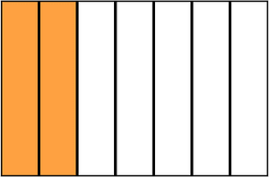 Orange Rectangle Fraction 2:7