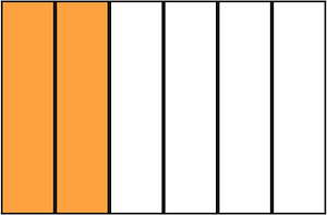 Orange Rectangle Fraction 2:6