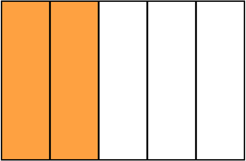 Orange Rectangle Fraction 2:5