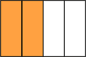 Orange Rectangle Fraction 2:4