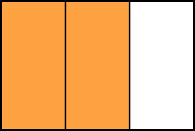 Orange Rectangle Fraction 2:3