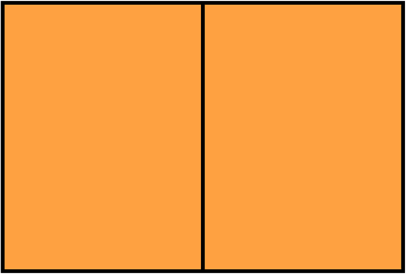 Orange Rectangle Fraction 2:2