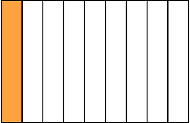 Orange Rectangle Fraction 1:9