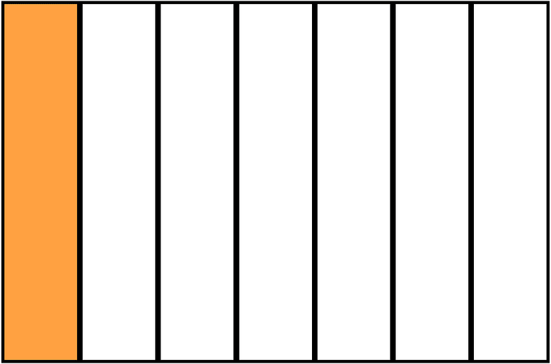 Orange Rectangle Fraction 1:7
