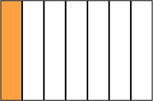 Orange Rectangle Fraction 1:7