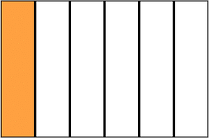 Orange Rectangle Fraction 1:6