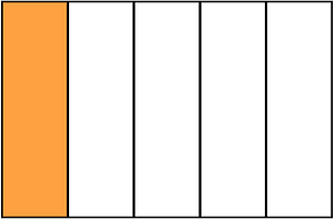 Orange Rectangle Fraction 1:5