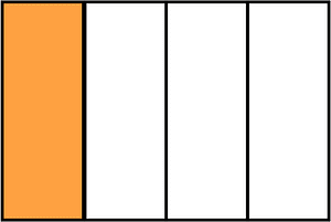 Orange Rectangle Fraction 1:4